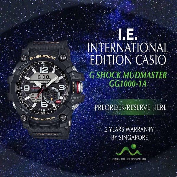 Casio International Edition G Shock Twin Sensor Mudmaster Gg 1000 1a Black Men S Fashion Watches On Carousell