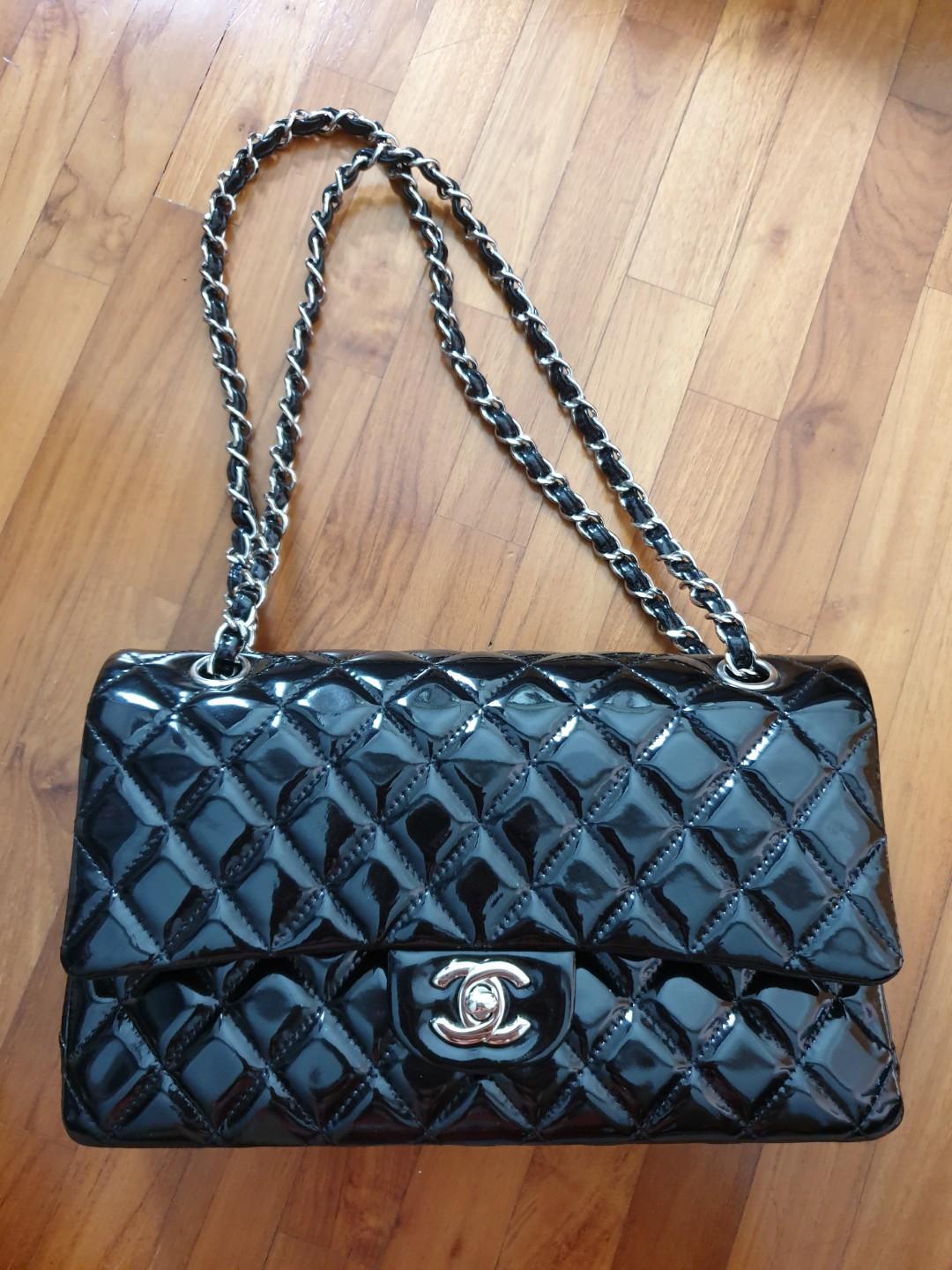 chanel classic flap patent leather