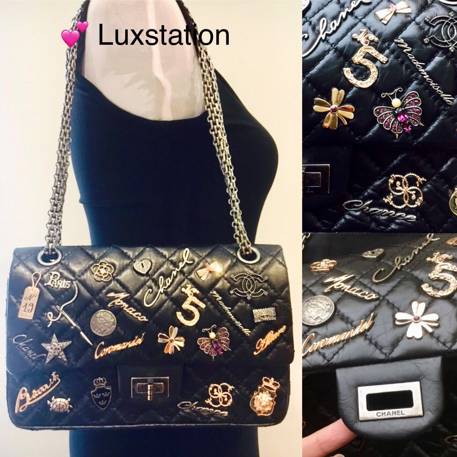 Chanel Lucky Charms Reissue 2.55 Flap Bag Quilted Aged Calfskin 225 Black  1263701