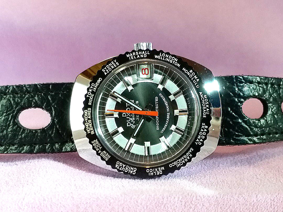DOXA DUXOT Swiss Made 70's New Old Stock Hand wind World Time 世界