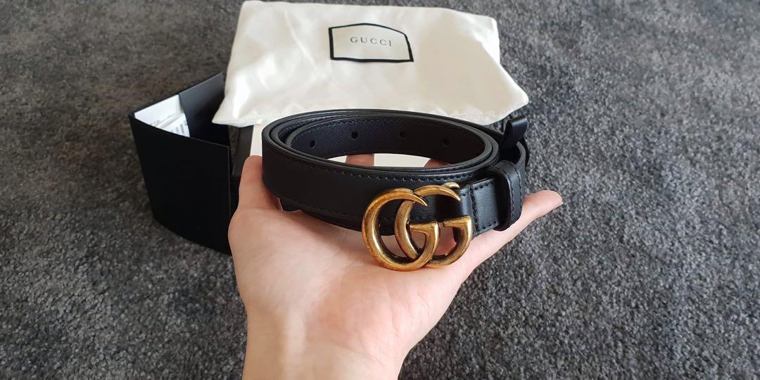 gucci leather belt with double g