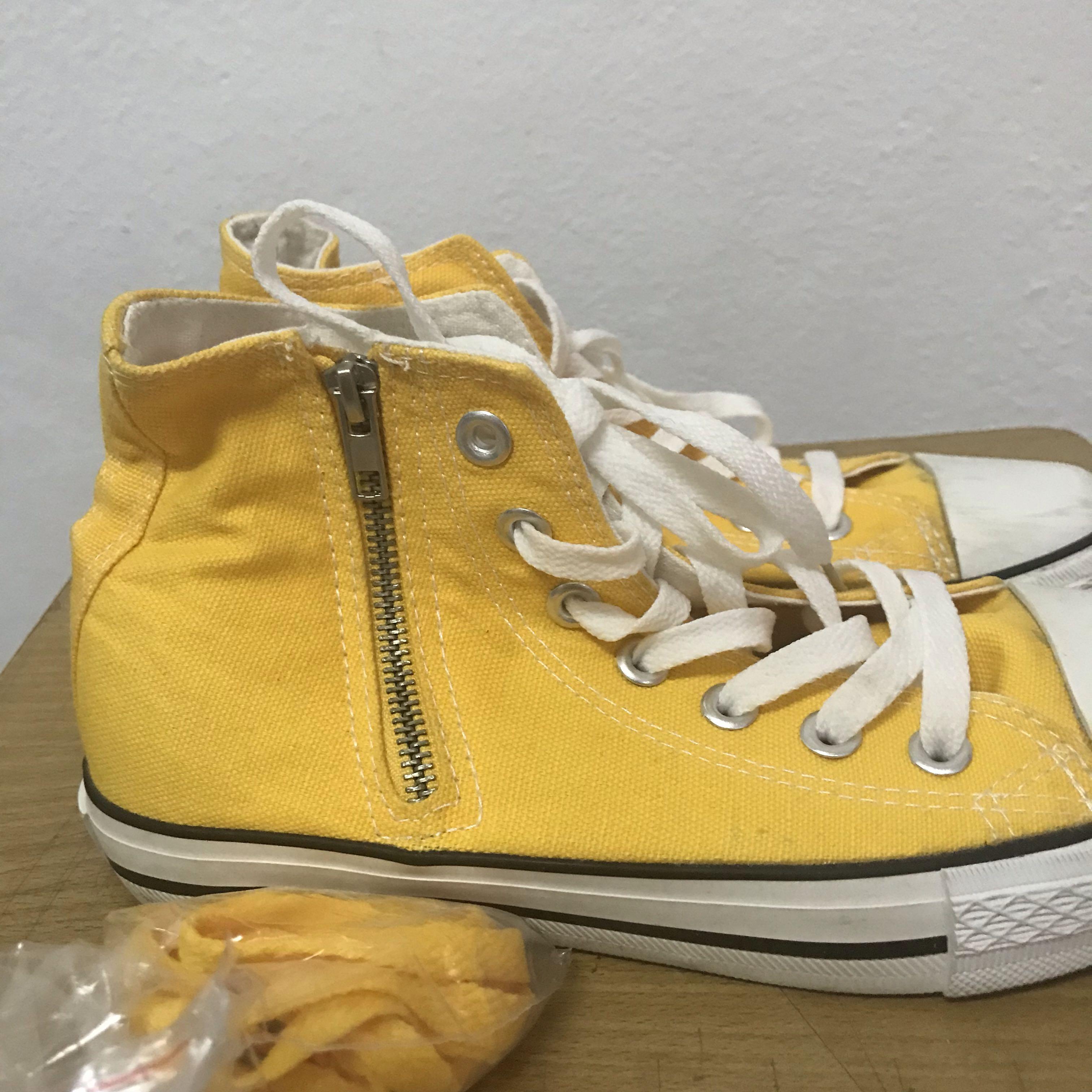 high top yellow sneakers