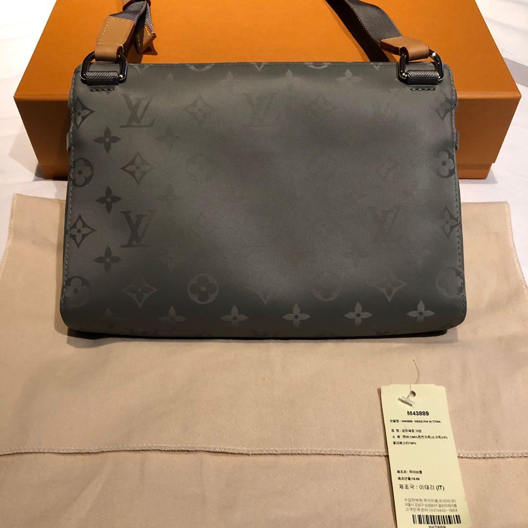 Louis Vuitton Messenger PM Crossbody Bag Monogram Titanium Shoulder M43889  New