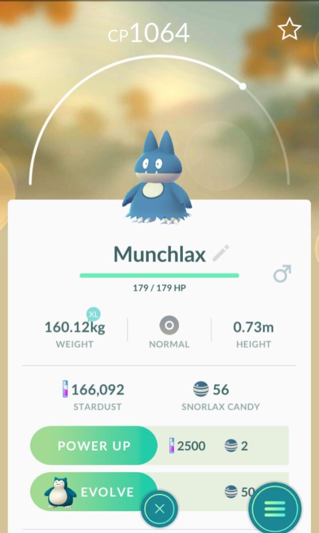 Munchlax Pokemon Go Toys Games Video Gaming In Game Products On Carousell - best starter pokemon in roblox how to get robux with