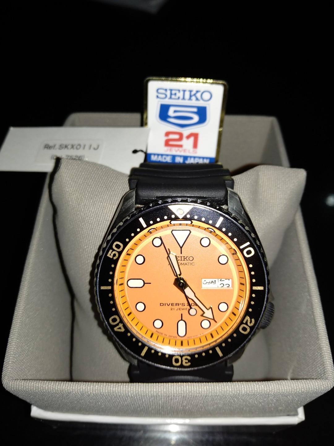 NEW SEIKO SKX011J ORANGE FACE MADE IN JAPAN, Men's Fashion ...