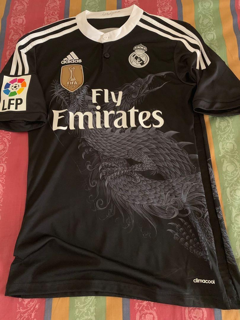 Official Adidas Authentic Real Madrid 2014-2015 Third 3rd DRAGON Black ...