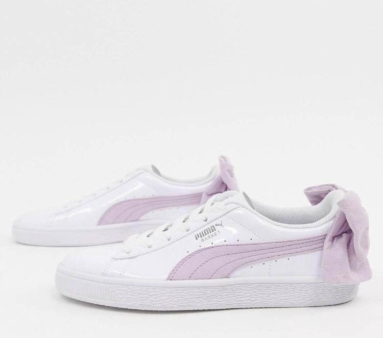puma pink and white trainers