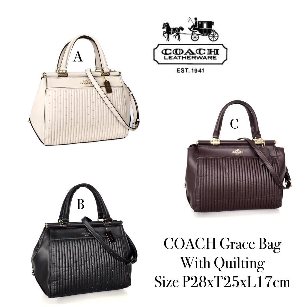 READY Name COACH Grace Bag With Quilting Size P28xT25xL17cm Harga Rp 3.000.000 Berat 1 30 Kg Kualitas SISA PRODUKSI PABRIK Fesyen Wanita Tas Dompet di Carousell