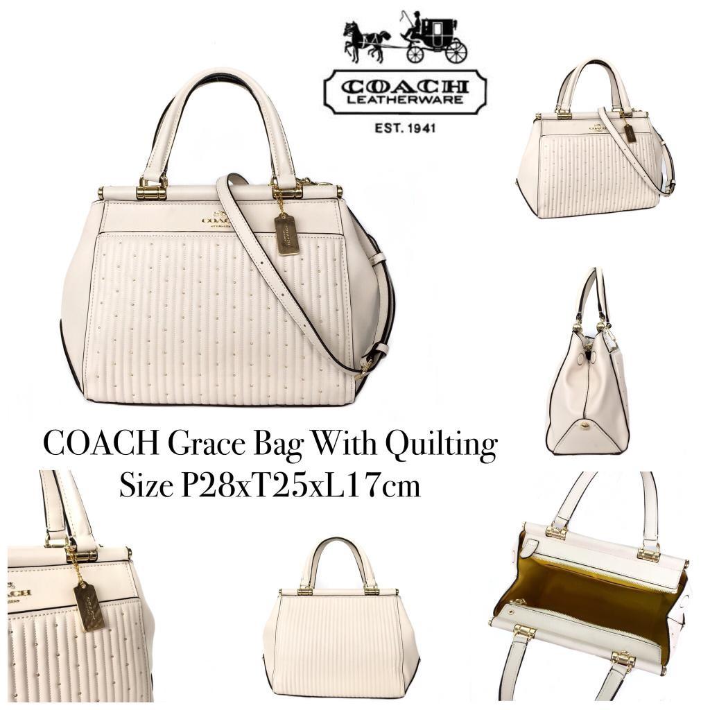 READY Name COACH Grace Bag With Quilting Size P28xT25xL17cm Harga Rp 3.000.000 Berat 1 30 Kg Kualitas SISA PRODUKSI PABRIK