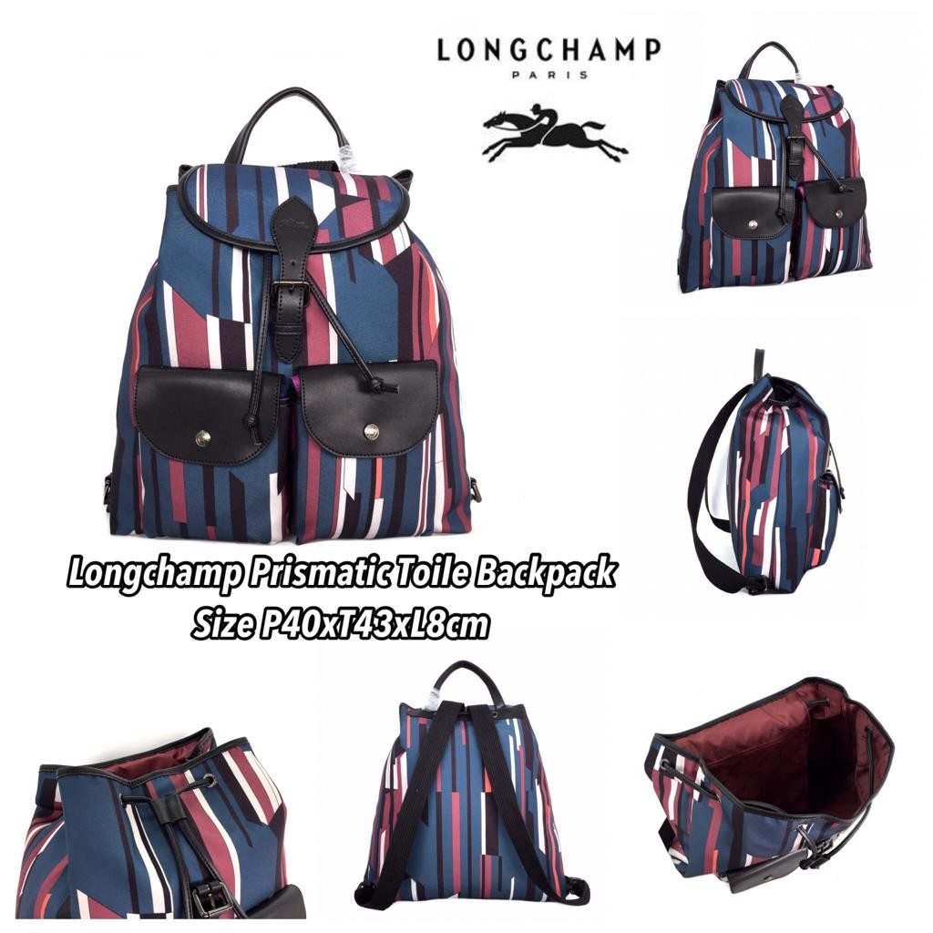 Longchamp Prismatic Toile Backpack Size 