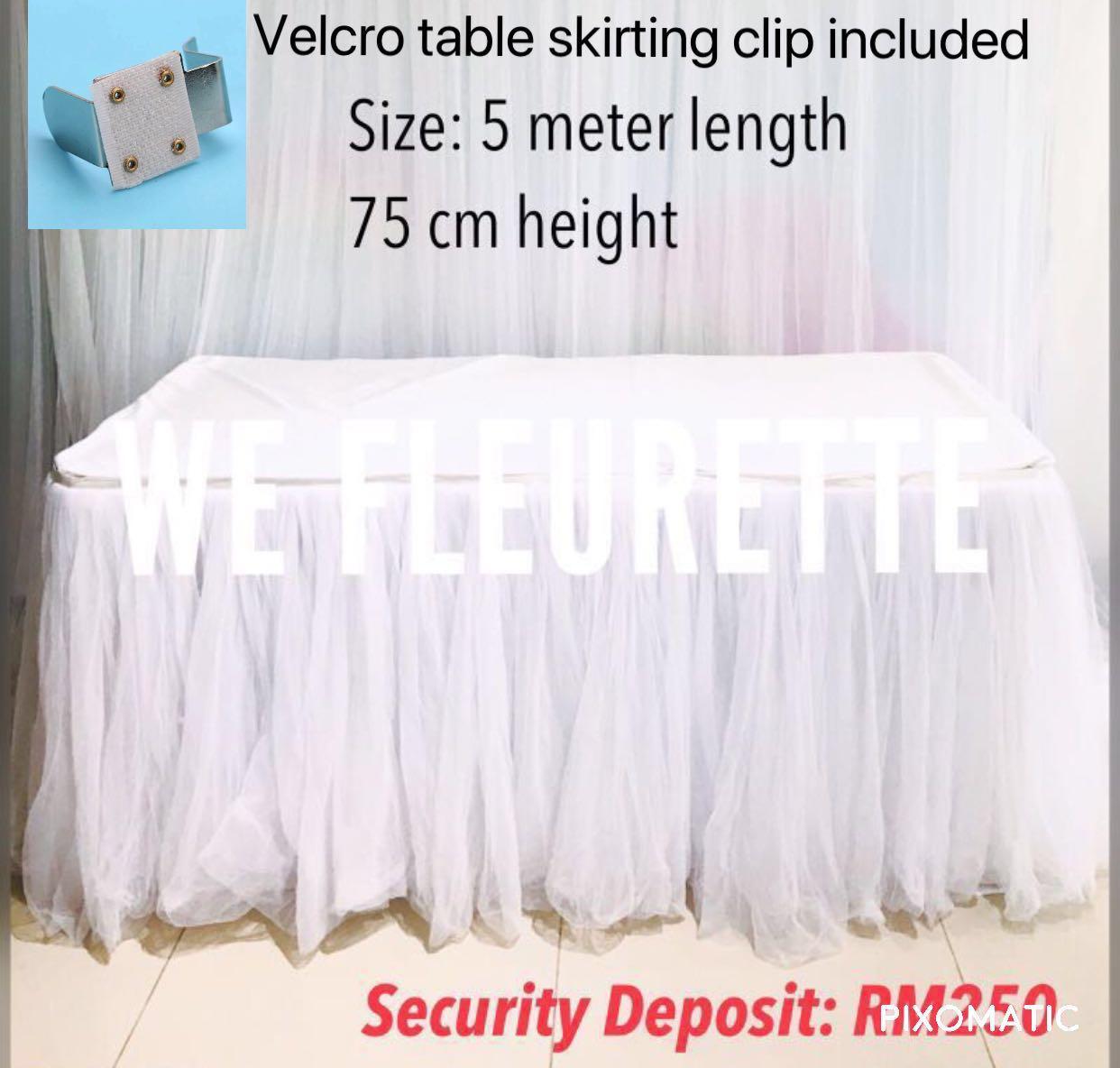Tulle table skirt rental on sale