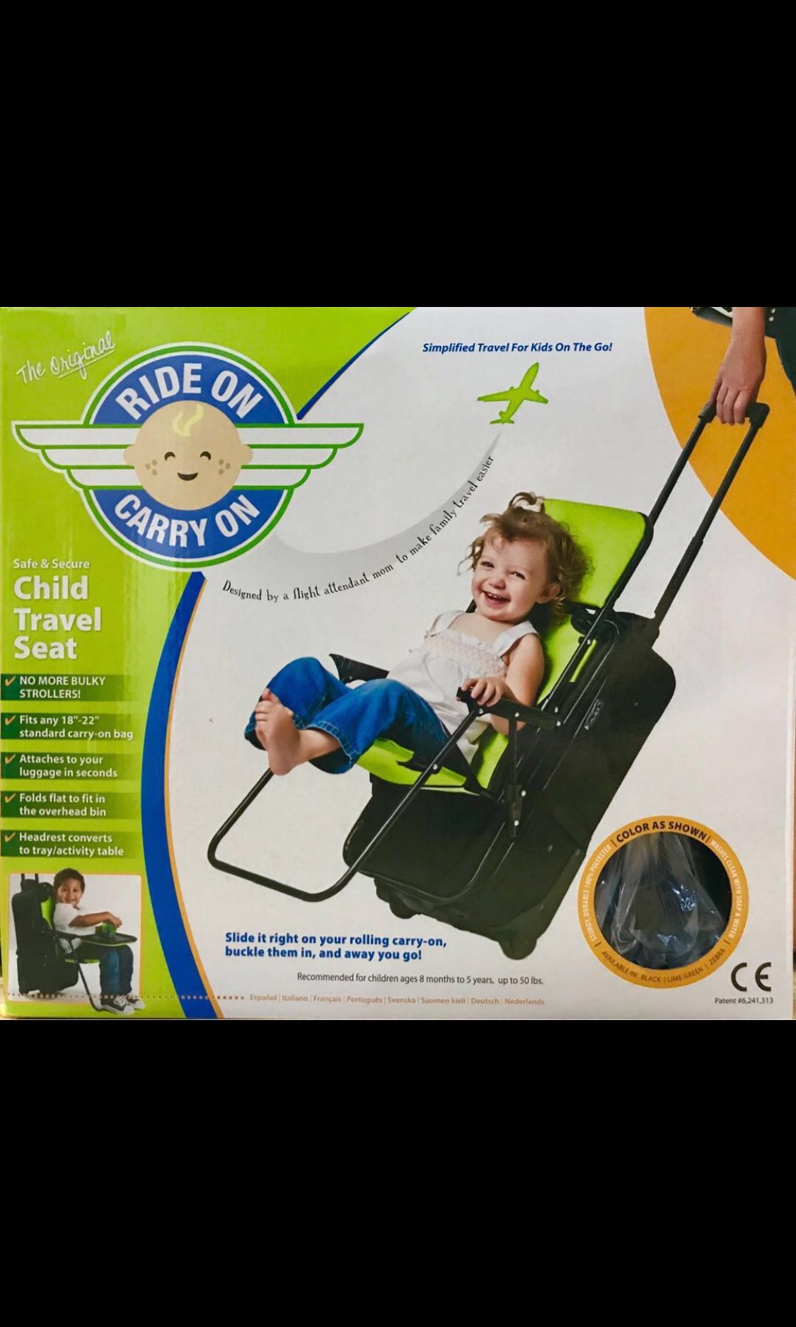 Ride on Carry on Child Travel Seat, Babies & Kids, Going Out, Car Seats