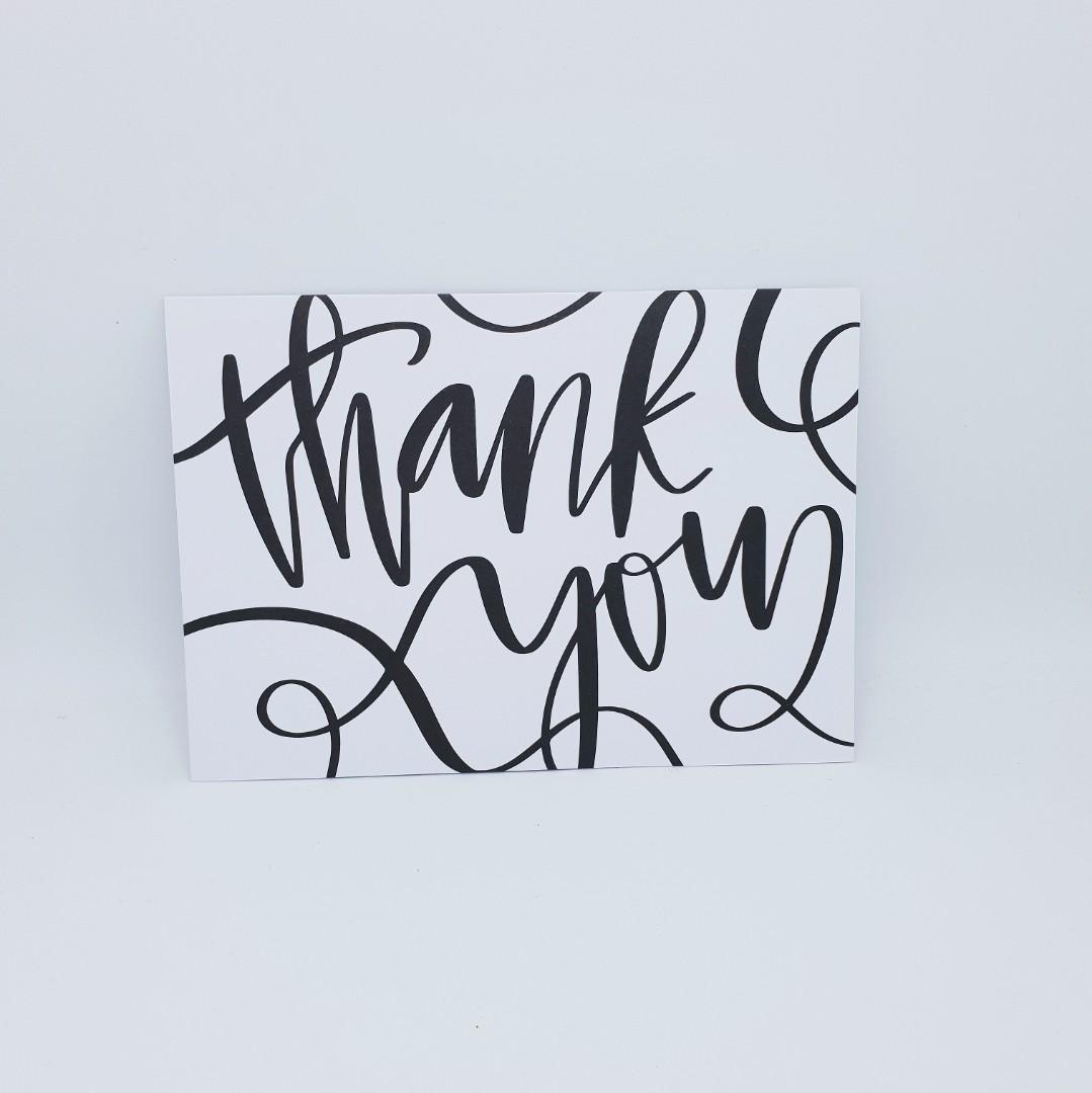 Classic Thank You Calligraphy Card Design Craft Art Prints On Carousell