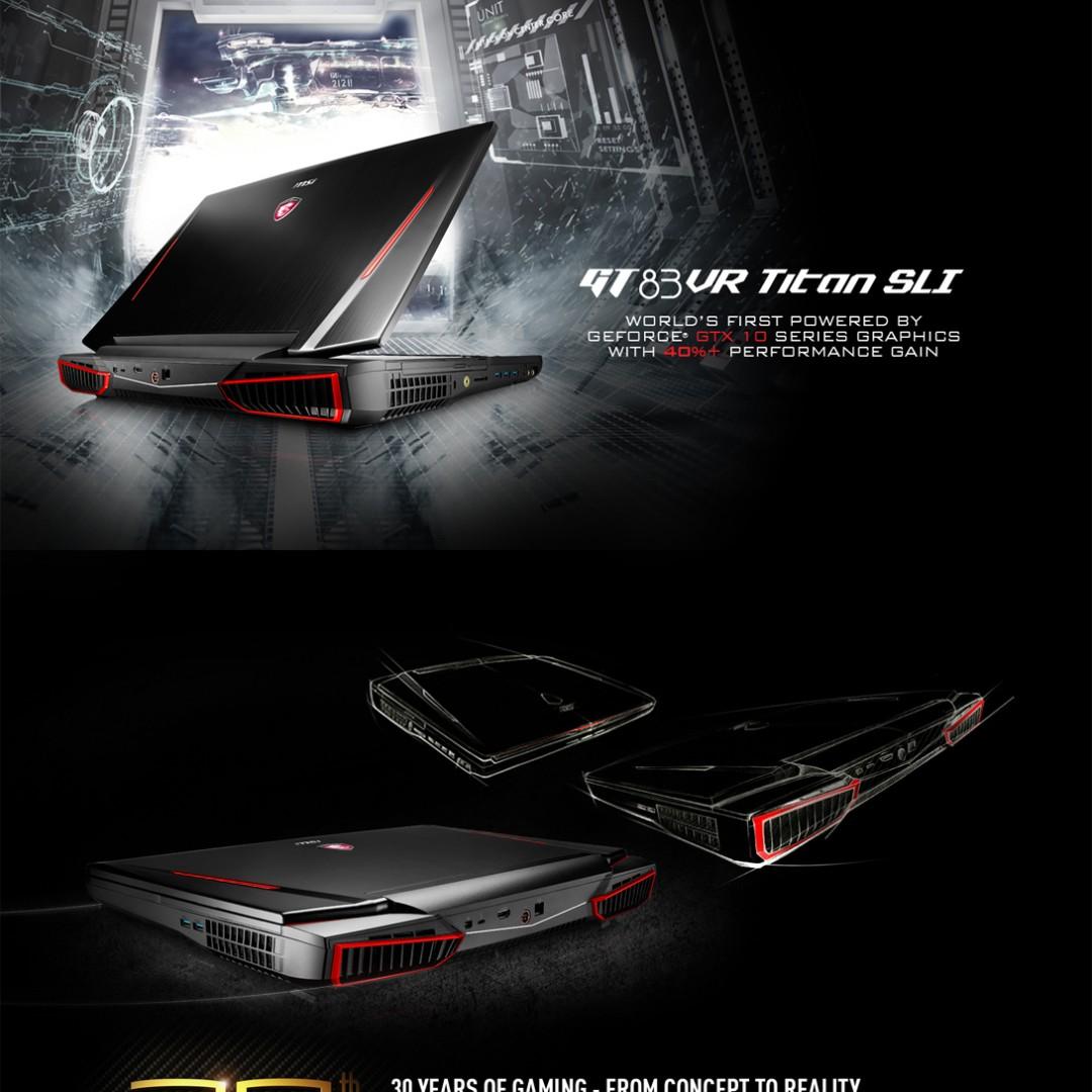 Top1 Original Msi Vr Ready Gt83vr Titan Sli 18 4 Extreme Gaming Laptop Dual Geforce Gtx 1070 Sli I7 6820hk 64gb 512gb Ssd 1tb Electronics Computers Laptops On Carousell