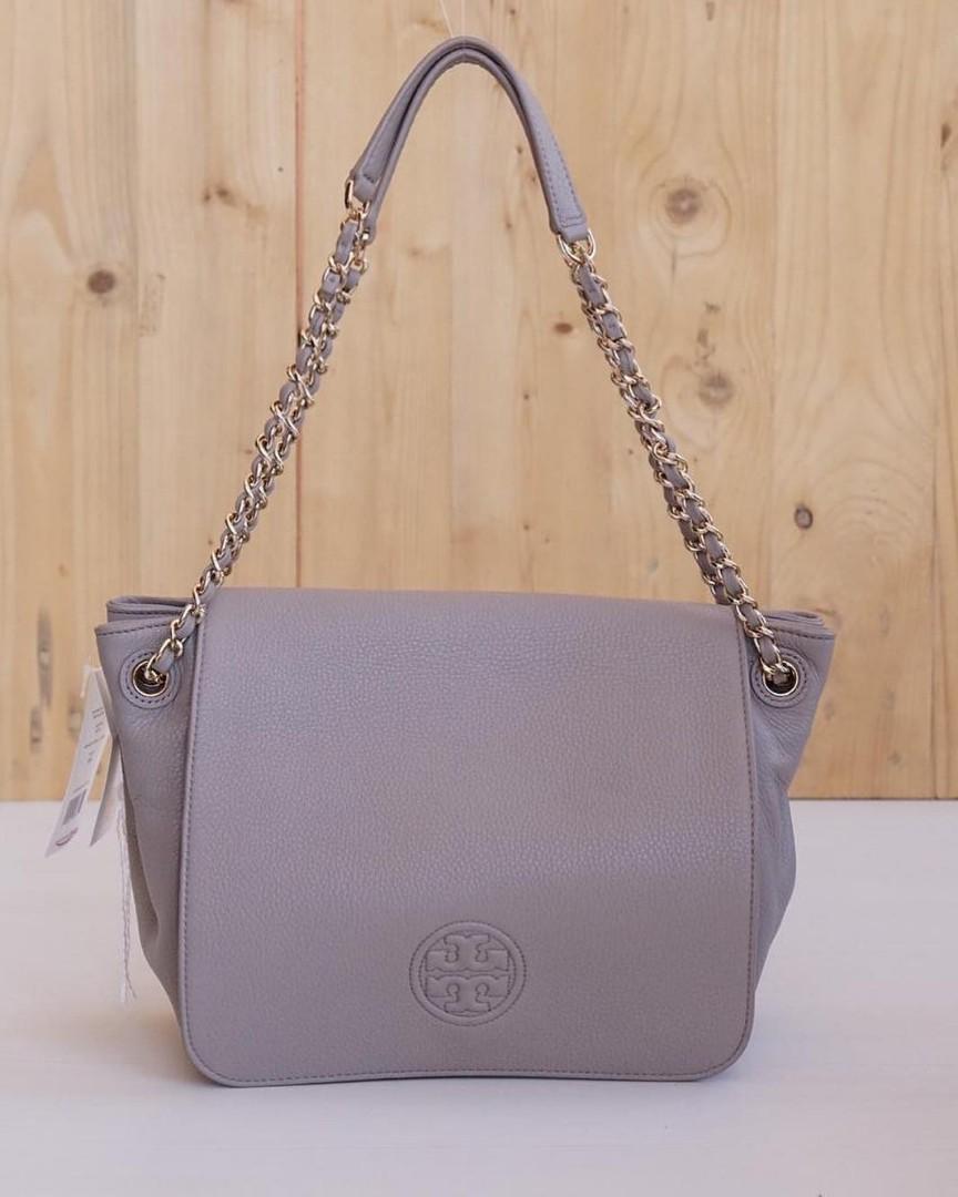 tory burch bombe small flap shoulder bag french gray size 32 24x21