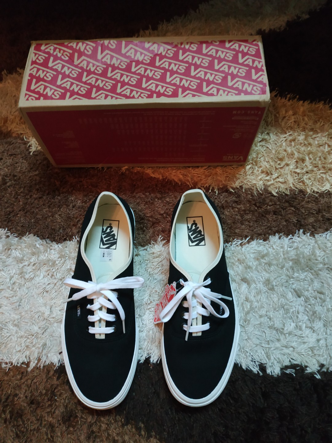 Vans Authentic Black Bone Men s Fashion Footwear Sneakers on