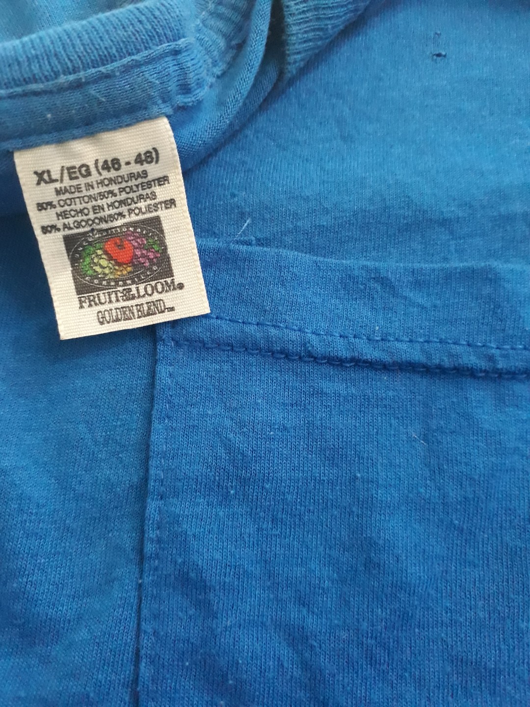 fruit of the loom golden blend pocket tee