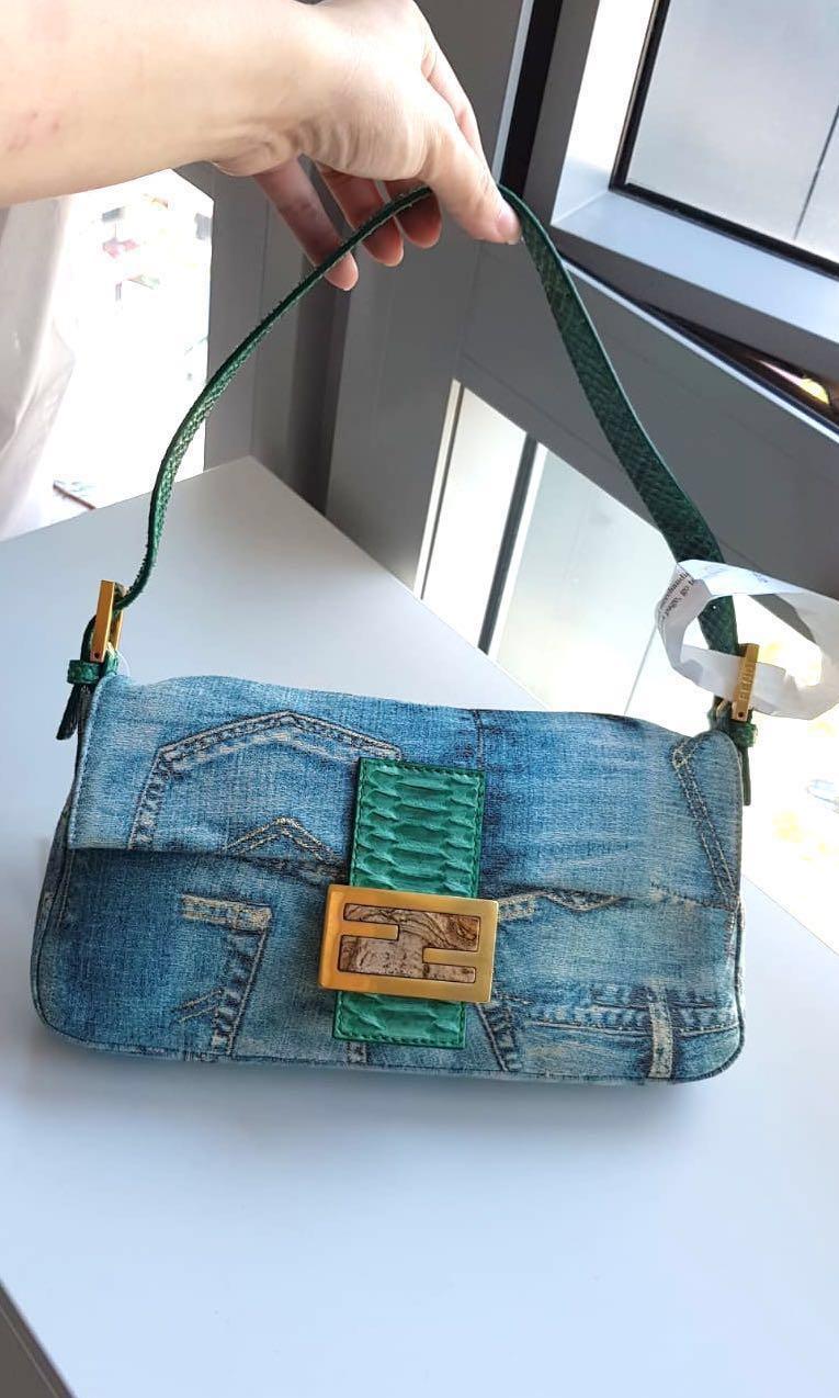 fendi python baguette