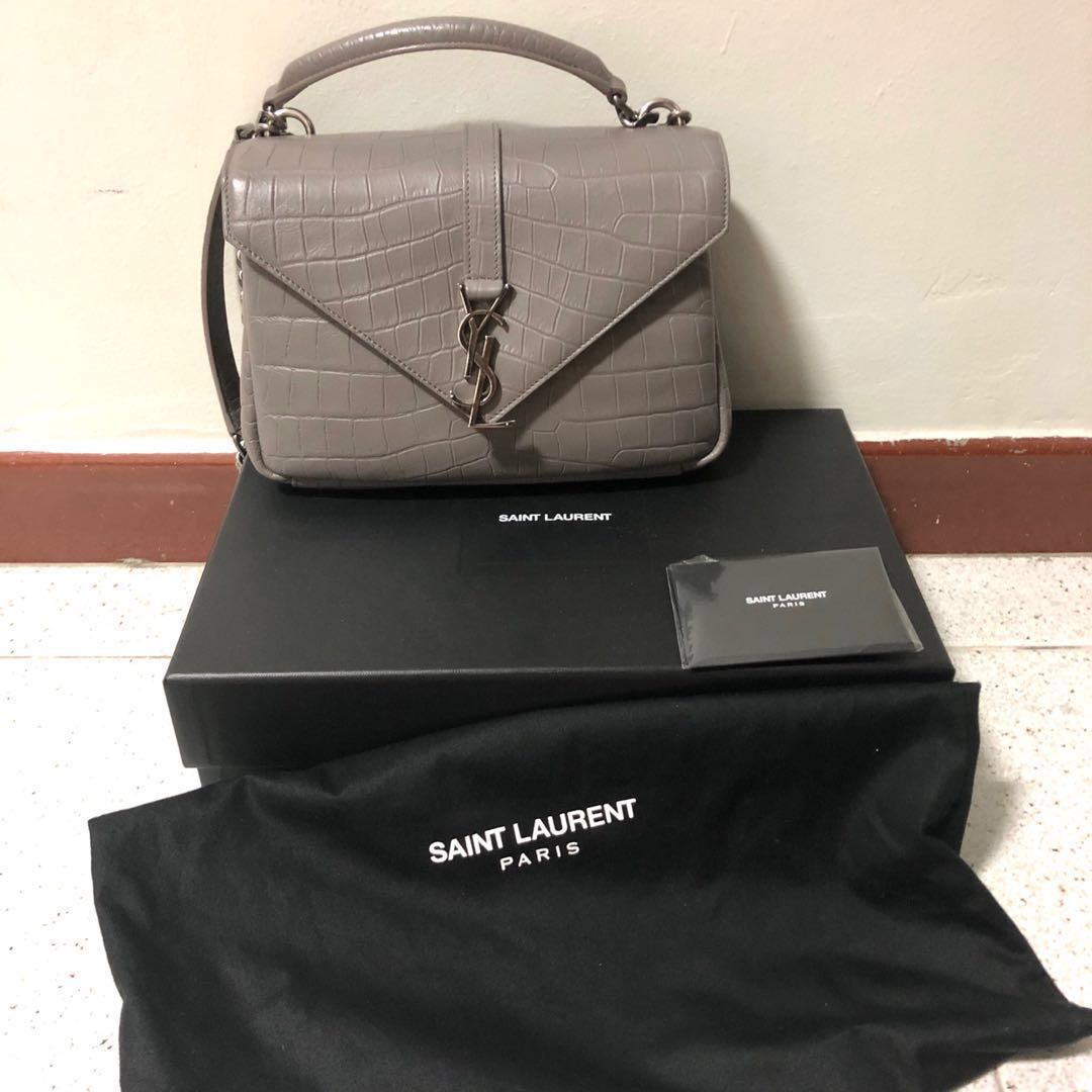 ysl college bag taupe