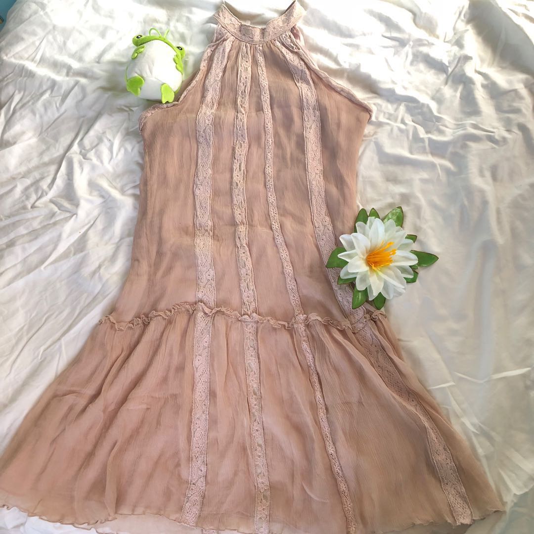 pink halter dress