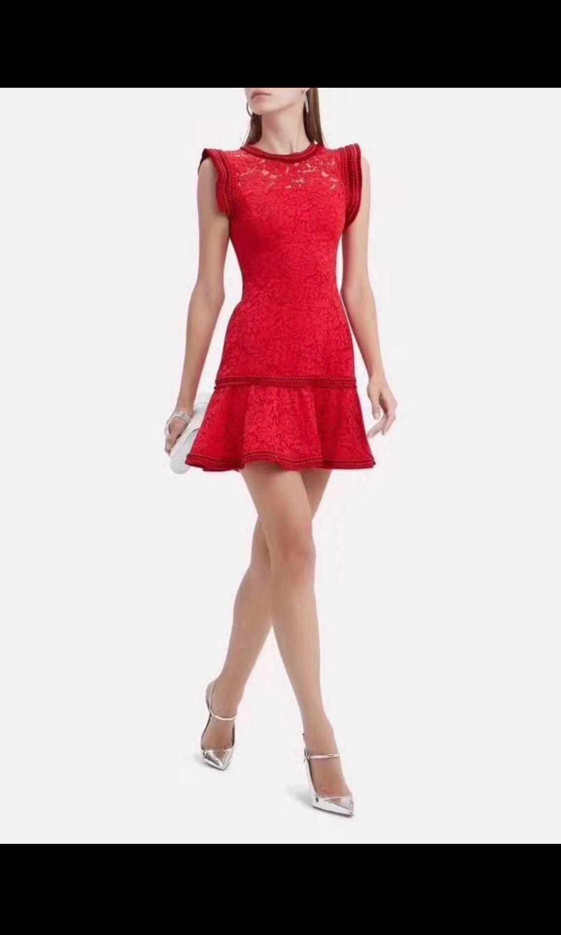 alexis red lace dress