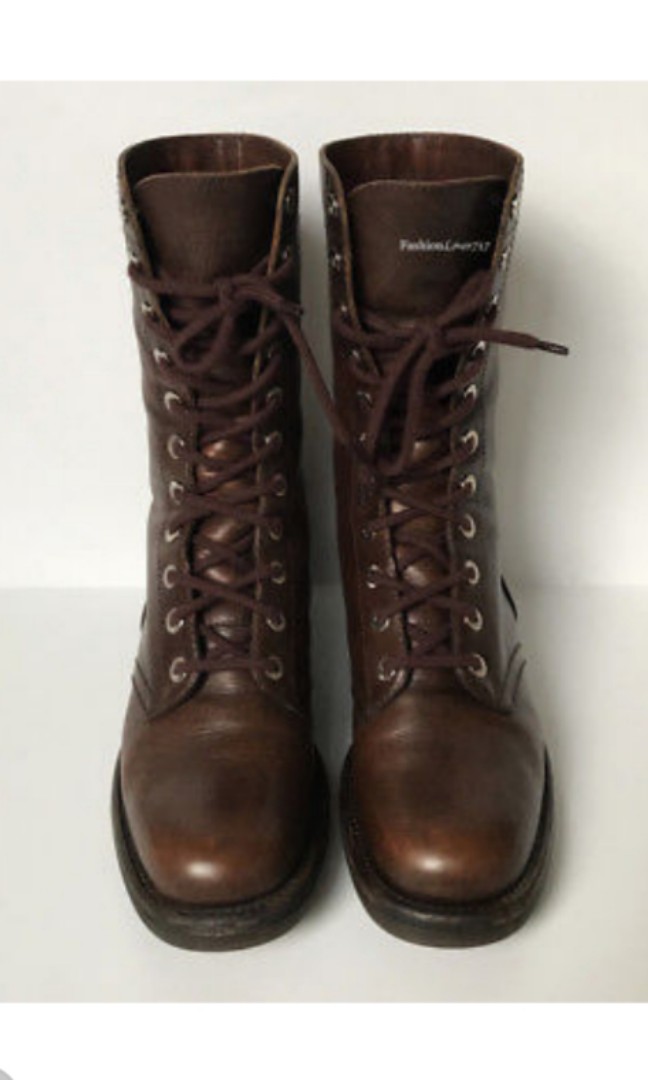 chanel leather combat boots