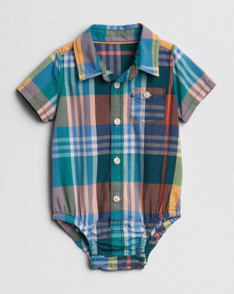 collared romper baby boy