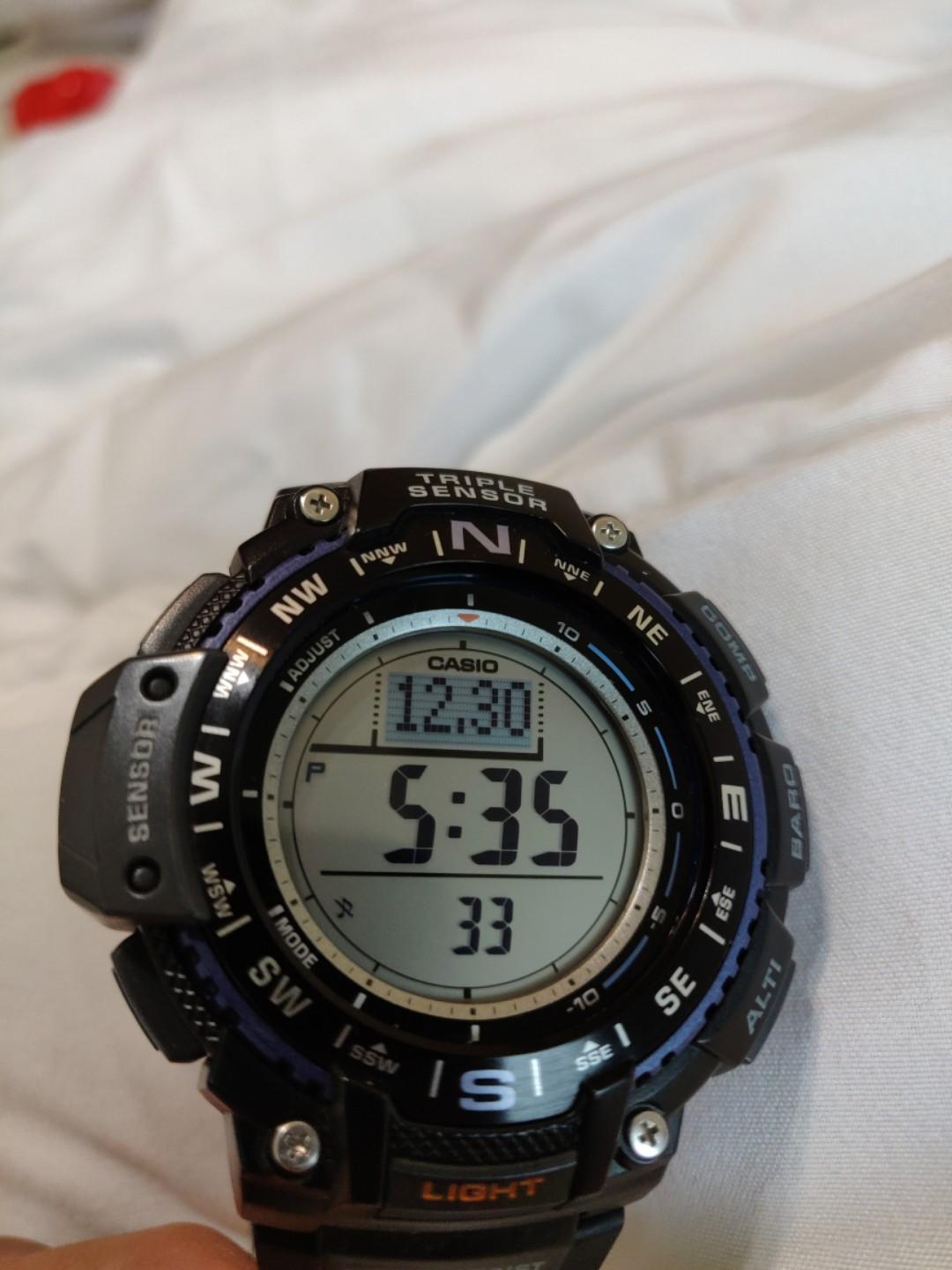 Casio SGW 1000 1ACR Triple Sensor Digital Display Quartz Black Watch