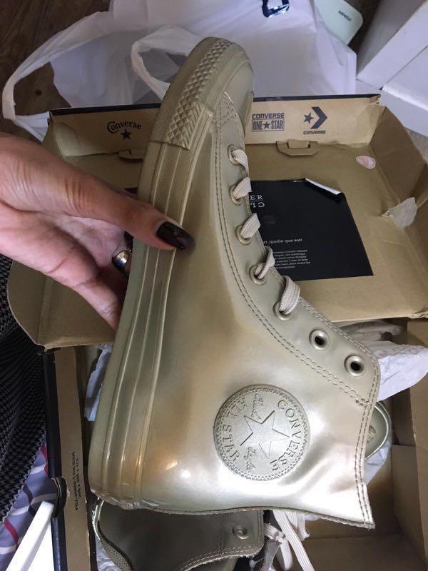 gold metallic converse high tops