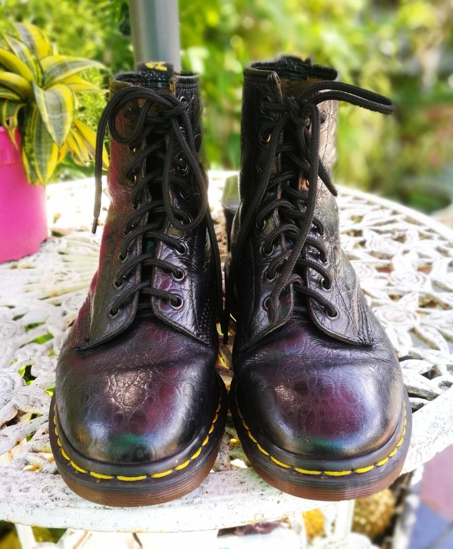 Crocodile print doc martens sales