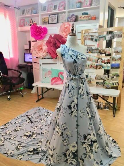 Floral Infinity Dress with Long Train Dresslab by Audrey