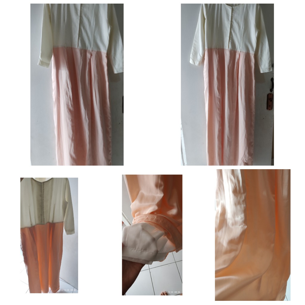 Gamis Pesta Warna Putih Kombinasi Salem Yahh Fesyen Wanita Pakaian Wanita Gaun Rok Di Carousell