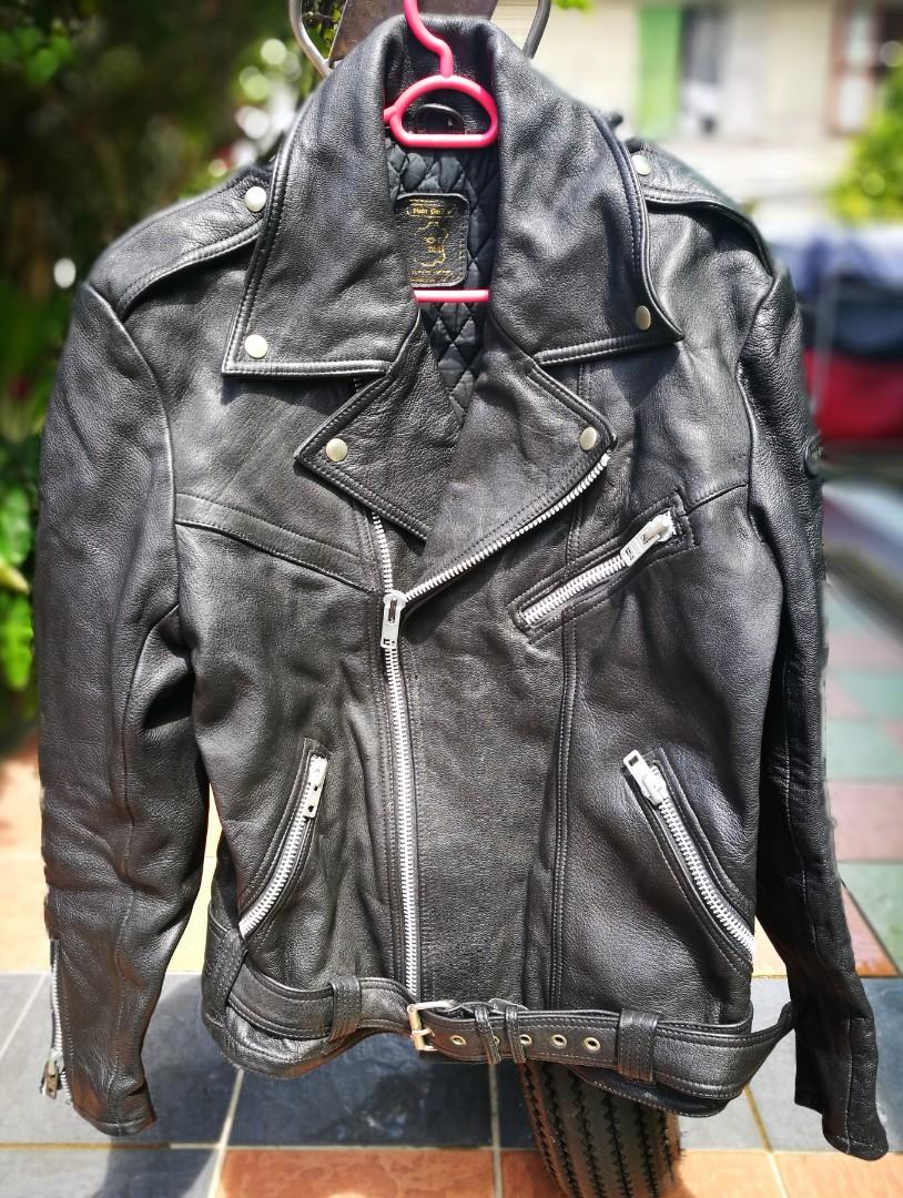 Hein Gericke Black Leather Motorcycle Jacket, Men's Fashion, Coats ...