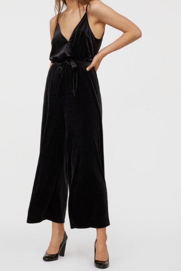 H&m velvet jumpsuit outlet