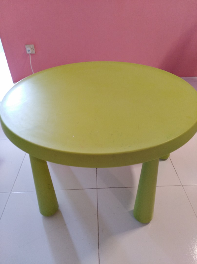 ikea children green round table