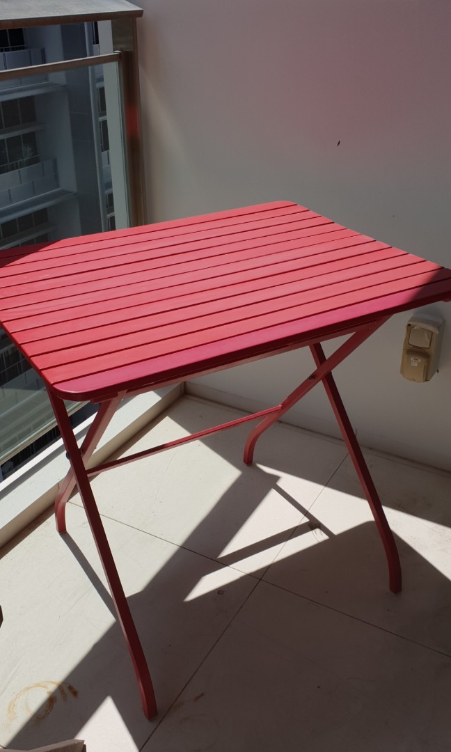 Ikea Malaro Outdoor Dining Table In Red Furniture Tables Chairs On Carousell