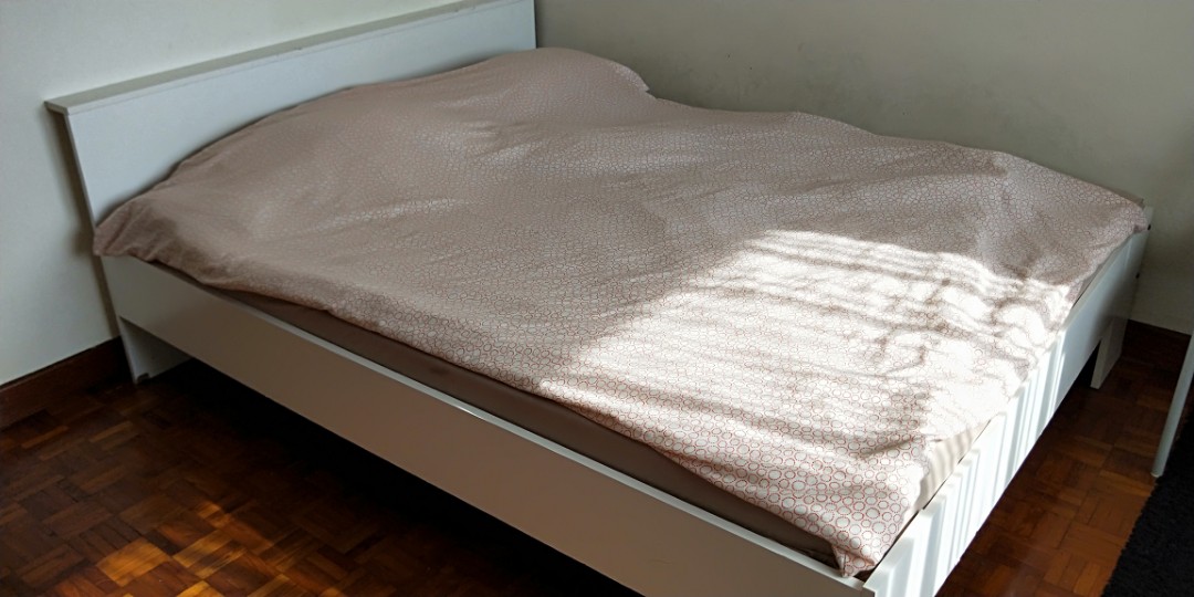 Ikea Queen Size Bed With Mattress Furniture Beds Mattresses On Photo