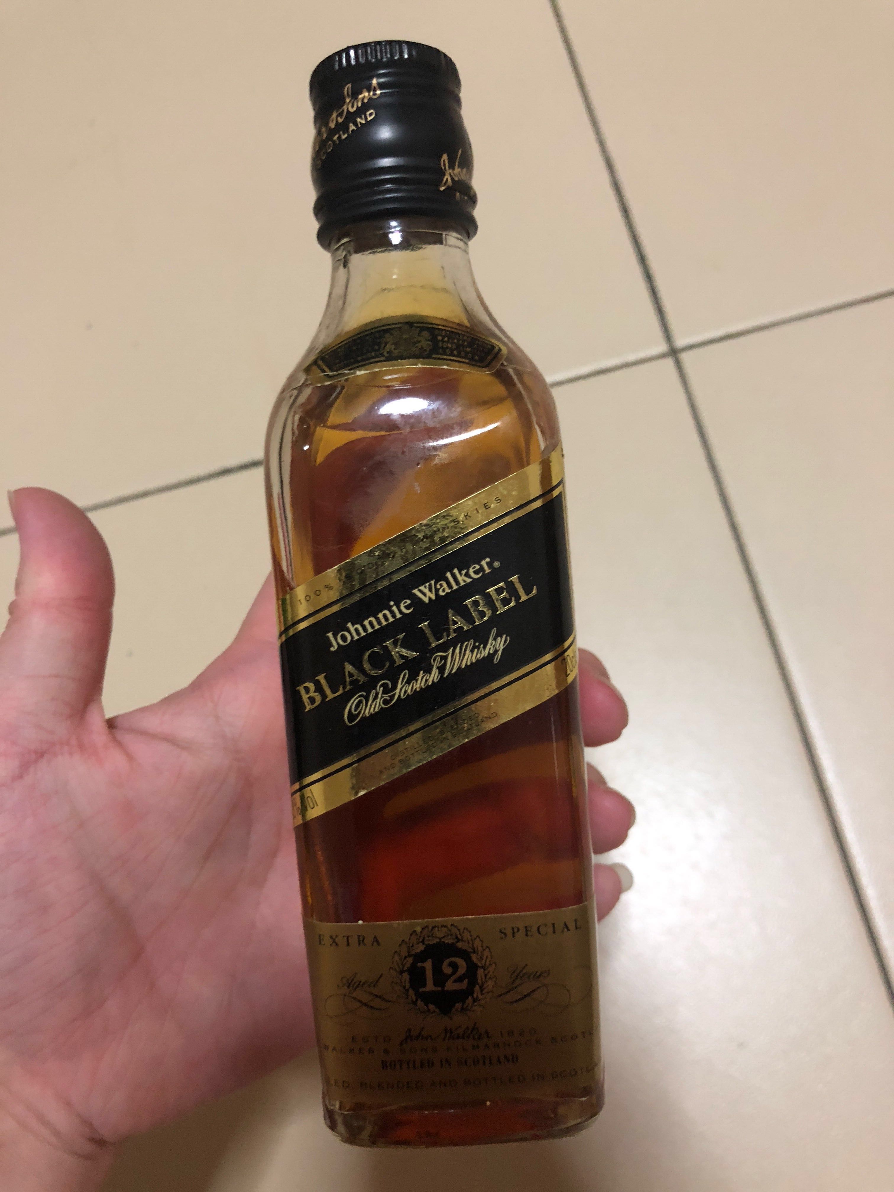 Johnnie walker black label small bottle old liquor, Food ...
