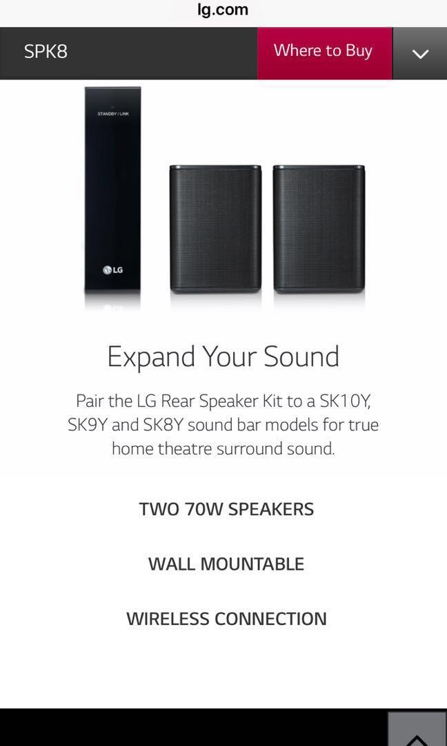 LG Wireless Surround Sound Kit SPK8S 140W RMS, Everything Else on