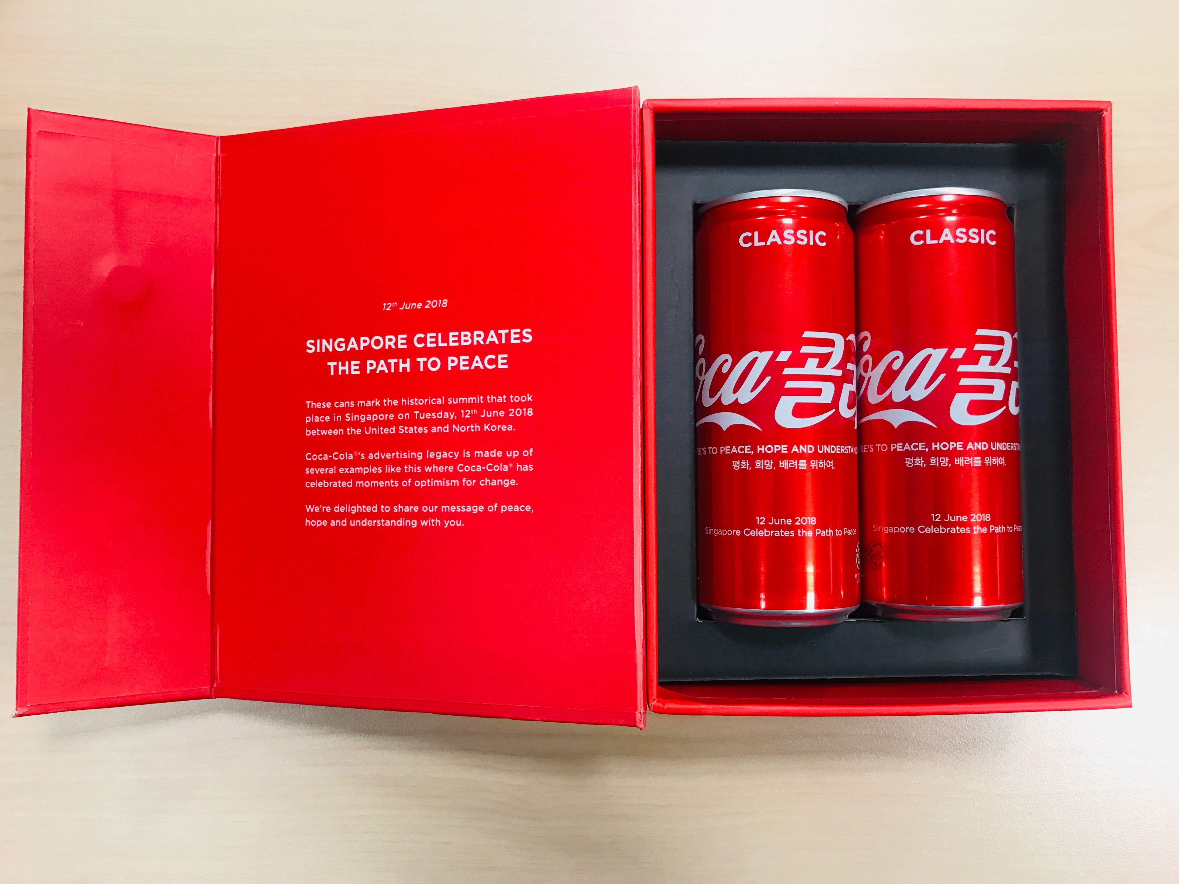 rare Coca Cola Coke Can 2018 Singapore Summit USA & North Korea empty rare Coca Cola Coke Can 2018 Singapore Summit USA & North Korea empty