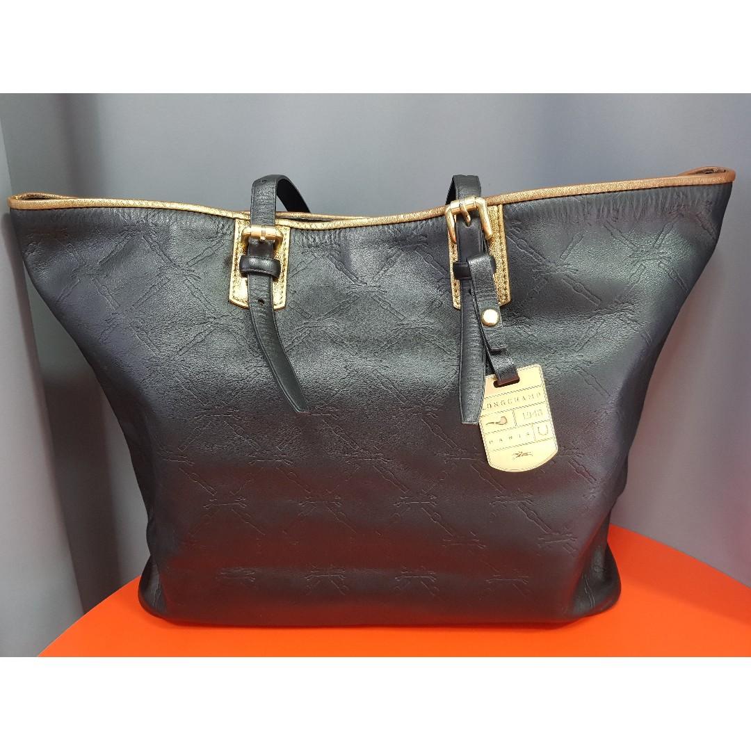 longchamp leather tote bag