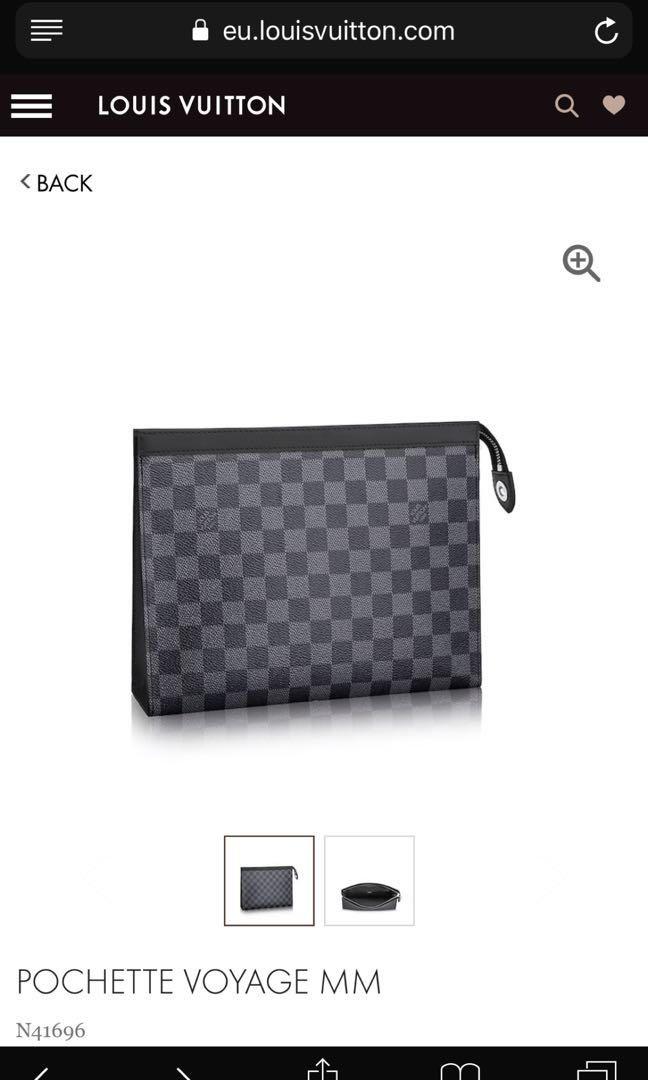 Damier Graphite Pixel Pochette Voyage MM Blue, Men's Fashion, Bags, Belt  bags, Clutches and Pouches on Carousell