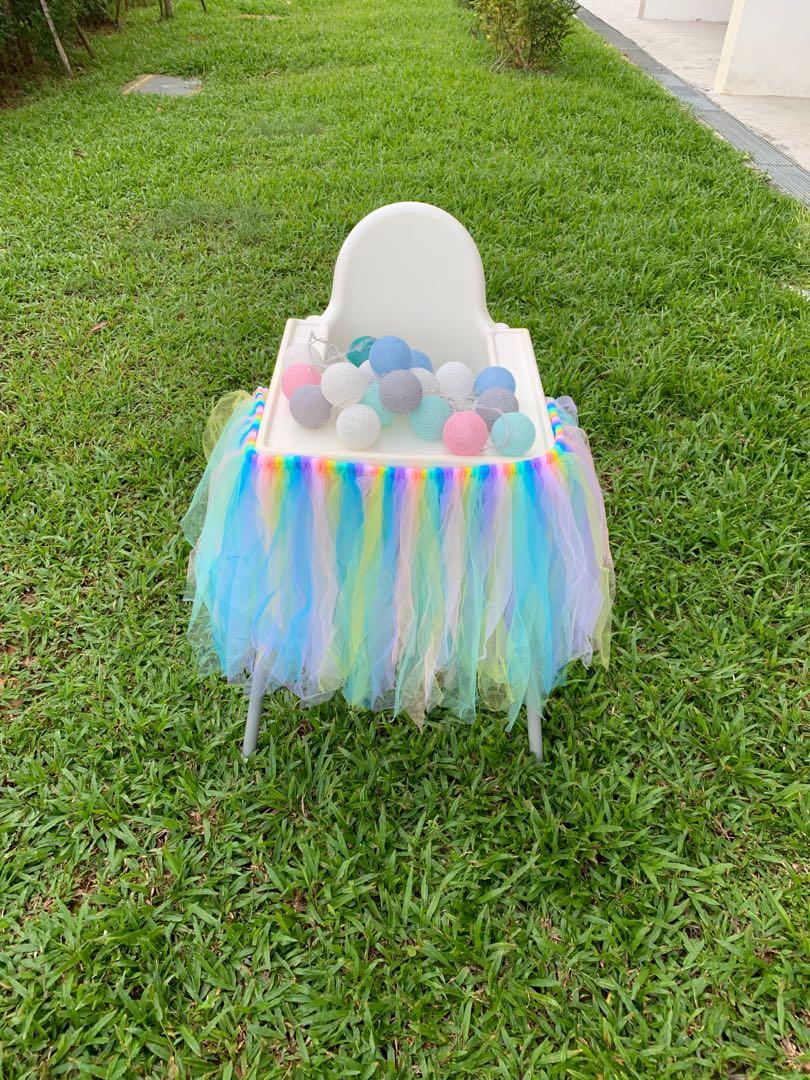 Used table tutu Pink Blue Green Gray Rainbow White Black