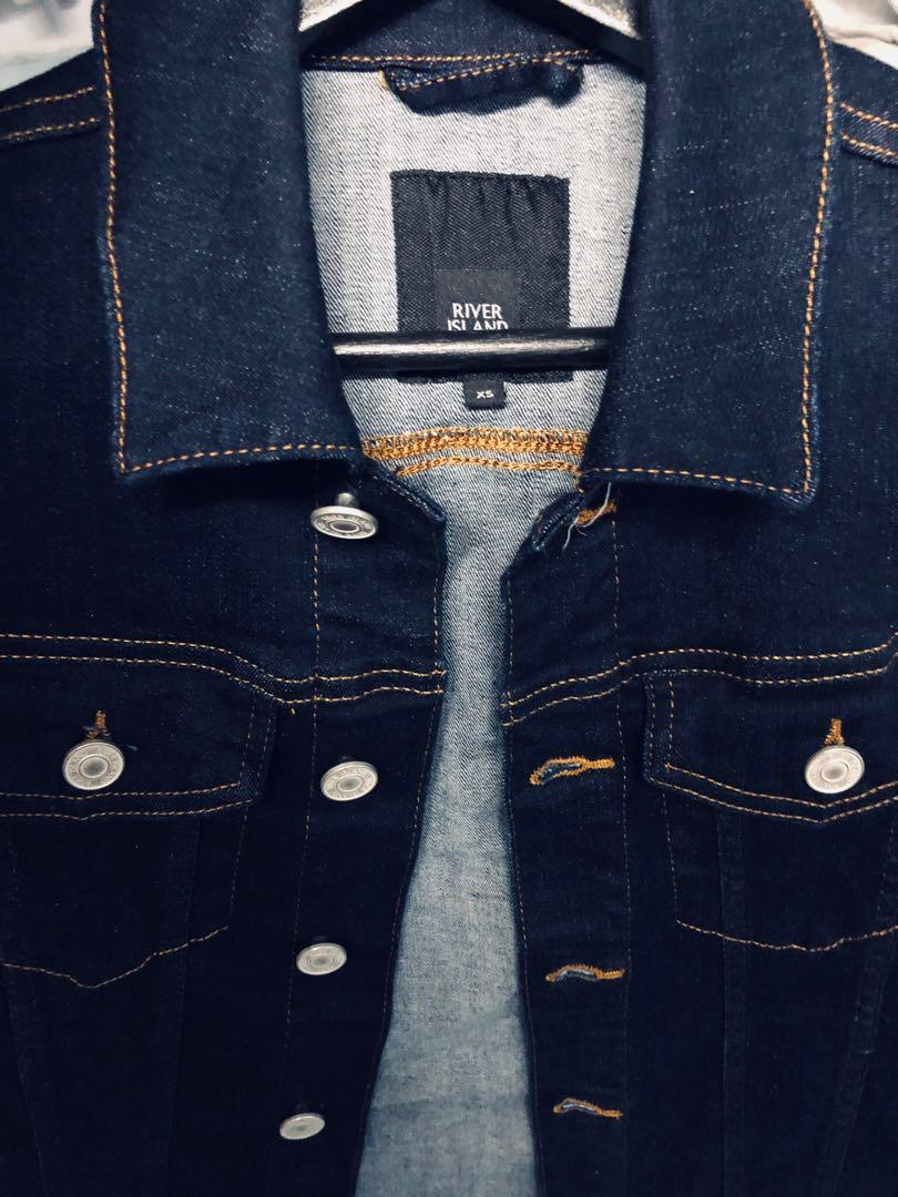 River island muscle fit denim jacket top