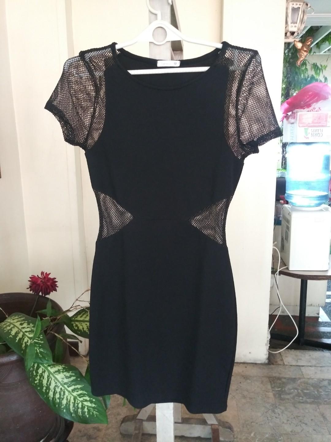 Soprano Black Mesh Cotton Dress Women S Fashion Clothes Dresses