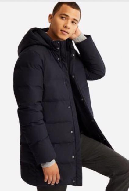 Men seamless hotsell down hooded coat