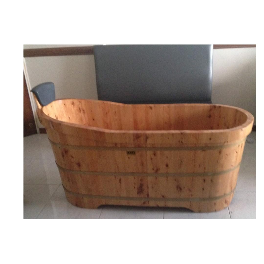 Wooden Bathtub Adult Full Size 153cm L 60cm B 73cm H 10cm