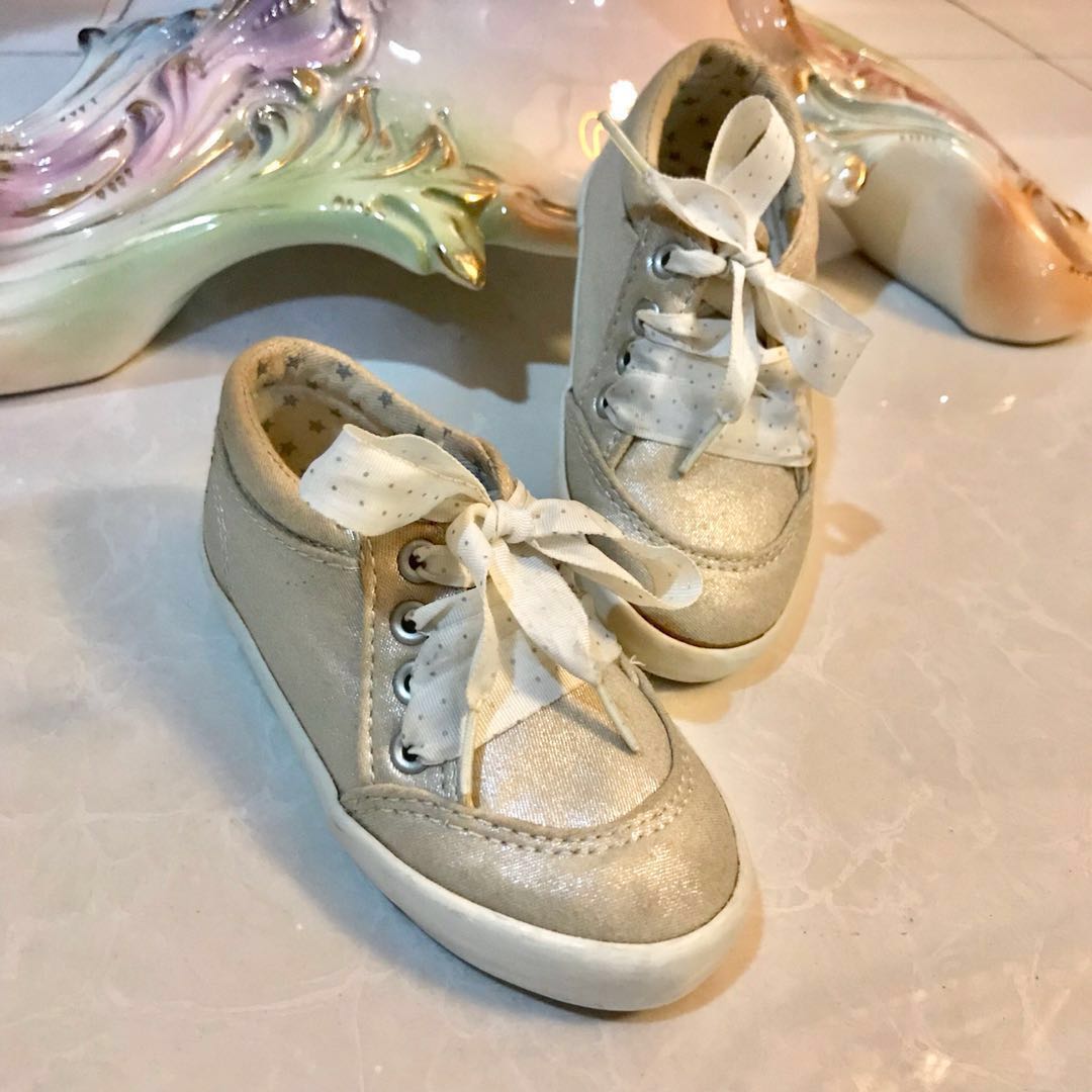zara gold sneakers