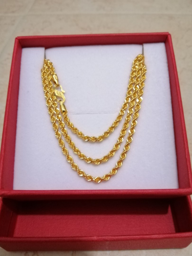 916 Gold Necklace - long, Women's 