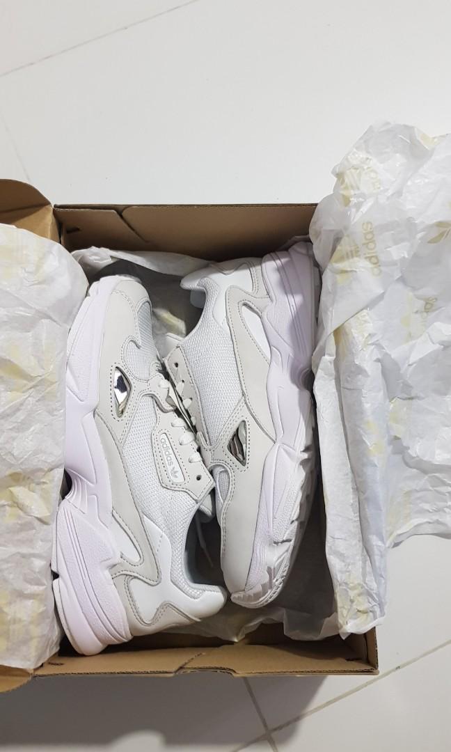 adidas originals falcon in triple white